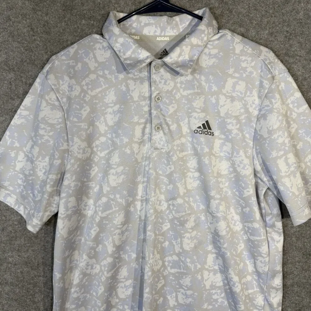 Adidas‎ Golf Mens Sport Polo Breathable Moisture Wicking Size M Light Blue